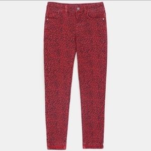 NWT Zara Mid Rise Skinny Leopard Print Pants Sz 2